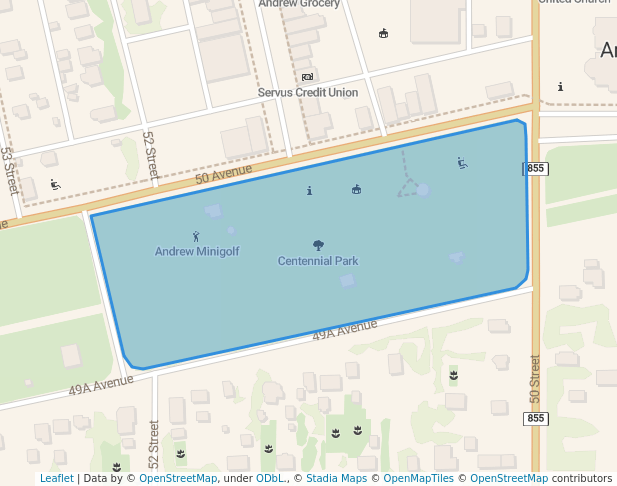 walking in Centennial Park map in Andrew
