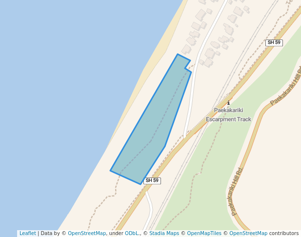 walking in Ames Street Reserve map in Paekākāriki