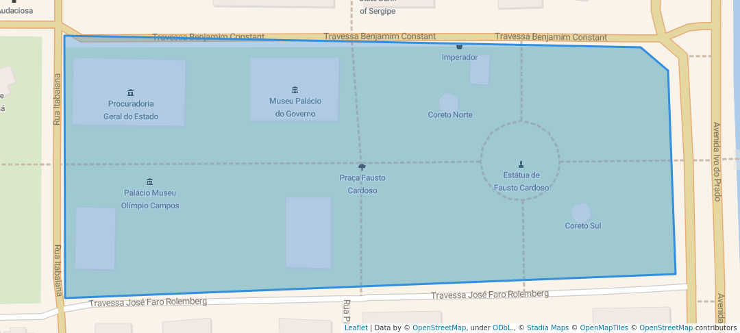 walking in Praça Fausto Cardoso map in Aracaju