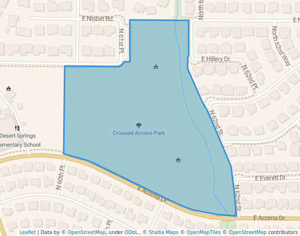 walking in Crossed Arrows Park map in Scottsdale