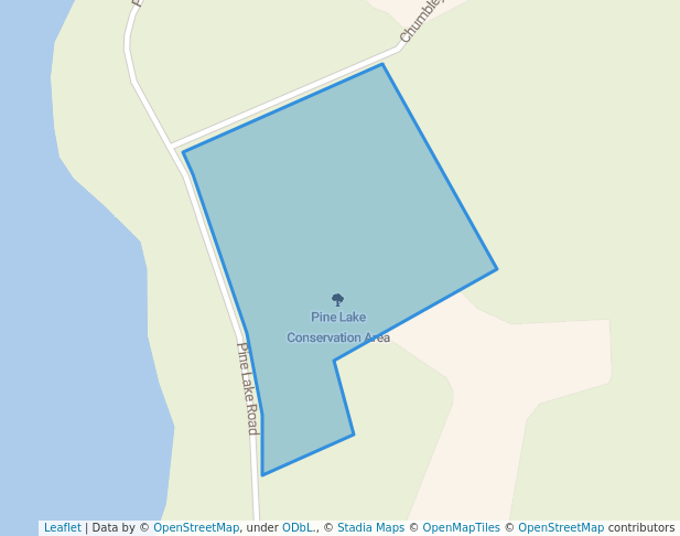 walking in Pine Lake Conservation Area map in Haliburton