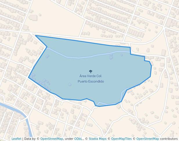 walking in Área Verde Col. Puerto Escondido map in San Pedro Sula