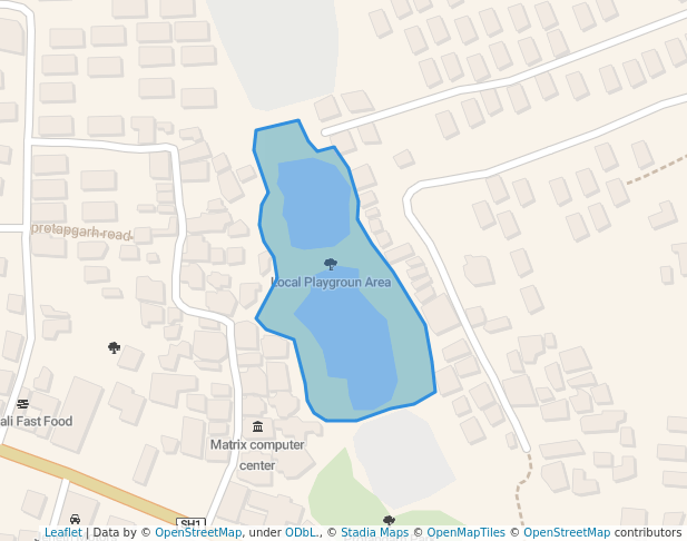 walking in Local Playgroun Area map in Bangaon