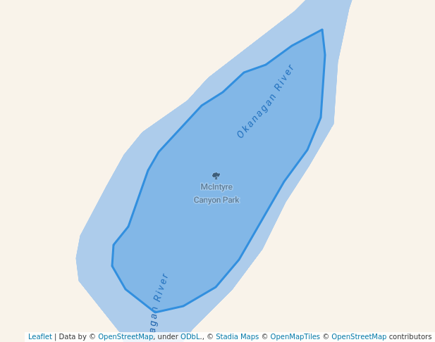 walking in McIntyre Canyon Park map in Oliver