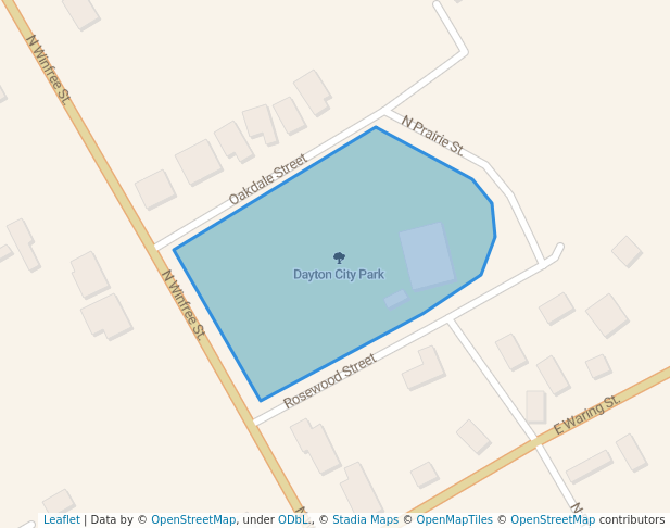 walking in Dayton City Park map in Dayton