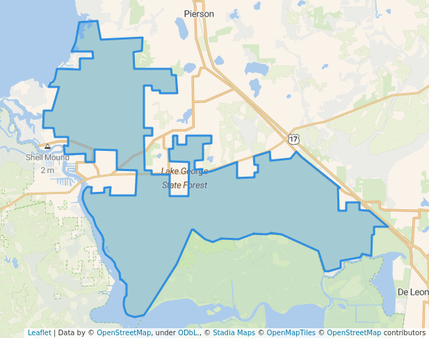 walking in Lake George State Forest map in Pierson
