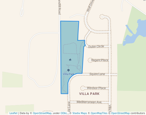 walking in Villa Park map in West Bend