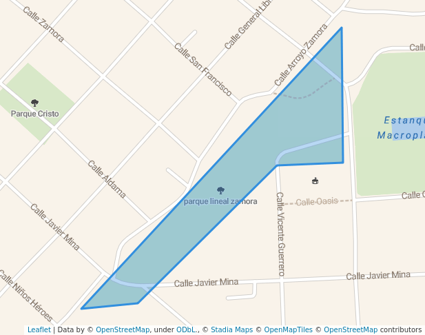 walking in parque lineal zamora map in Melchor Múzquiz