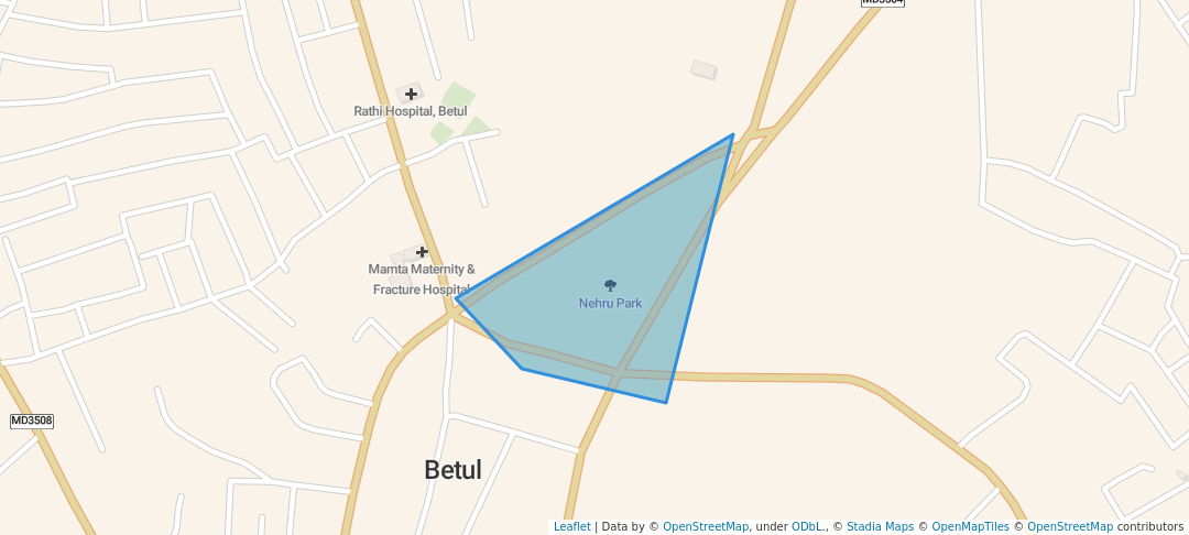 walking in Nehru Park map in Betul