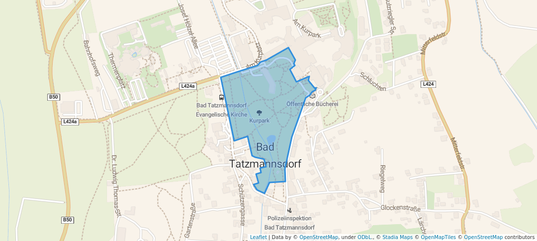 walking in Kurpark map in Bad Tatzmannsdorf