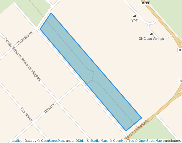 walking in Plaza 25 de mayo map in Las Varillas