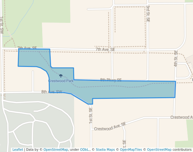 walking in Crestwood Park map in Waverly