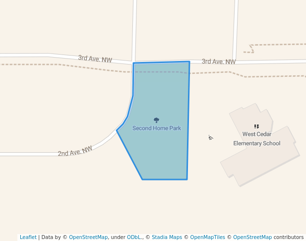 walking in Second Home Park map in Waverly