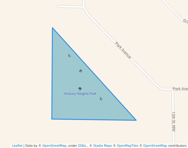 walking in Hickory Heights Park map in Waverly