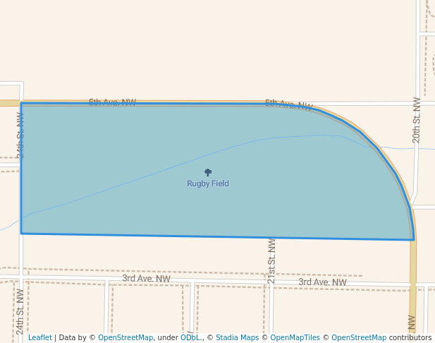 walking in Rugby Field map in Waverly