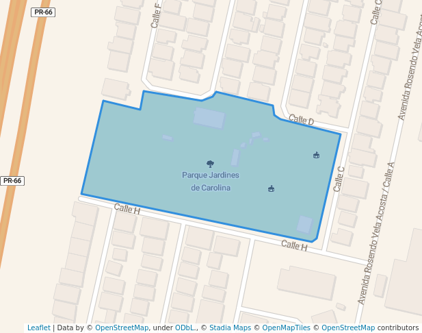 walking in Parque Jardines de Carolina map in Carolina