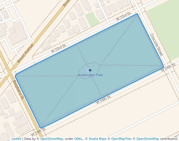 walking in Washington Park map in Erie