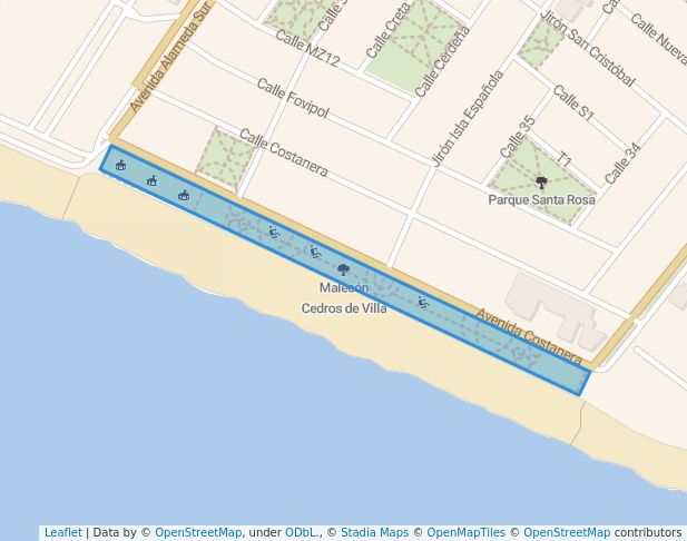 walking in Malecón Cedros de Villa map in Chorrillos