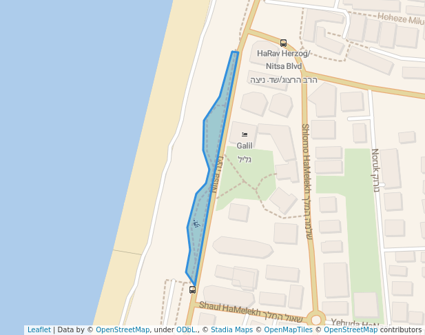 walking in Tajelet niza map in Netanya