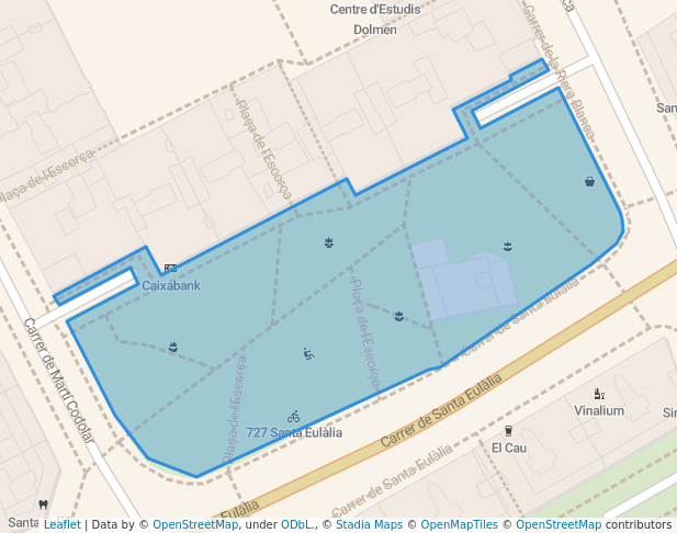 walking in Plaça de l'Escorsa map in L'Hospitalet de Llobregat