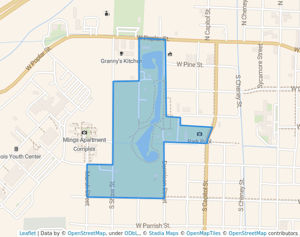 walking in Harrisburg Memorial Park map in Harrisburg