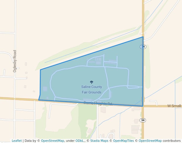 walking in Saline County Fair Grounds map in Harrisburg