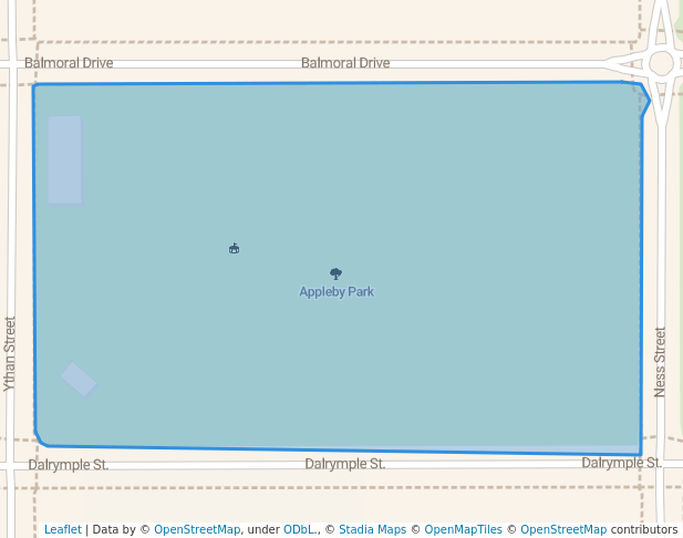 walking in Appleby Park map in Invercargill