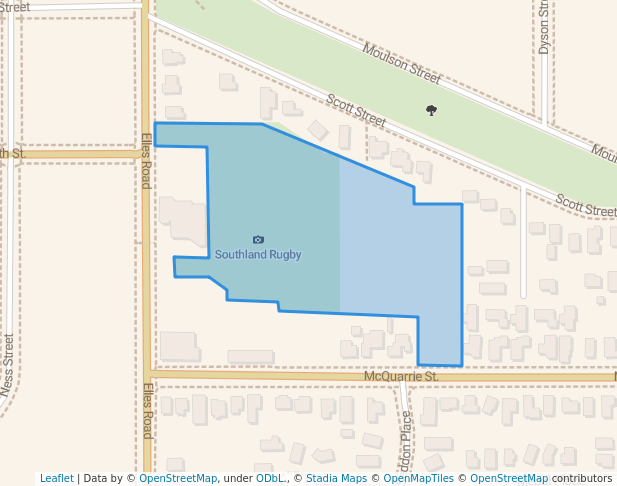 walking in Kew Park map in Invercargill