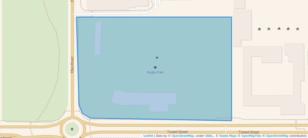 walking in Rugby Park map in Invercargill