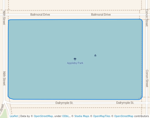 walking in Appleby Park map in Invercargill