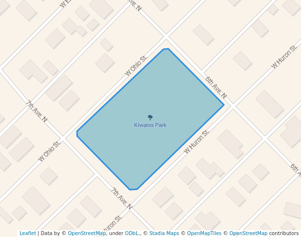 walking in Kiwanis Park map in Lewistown