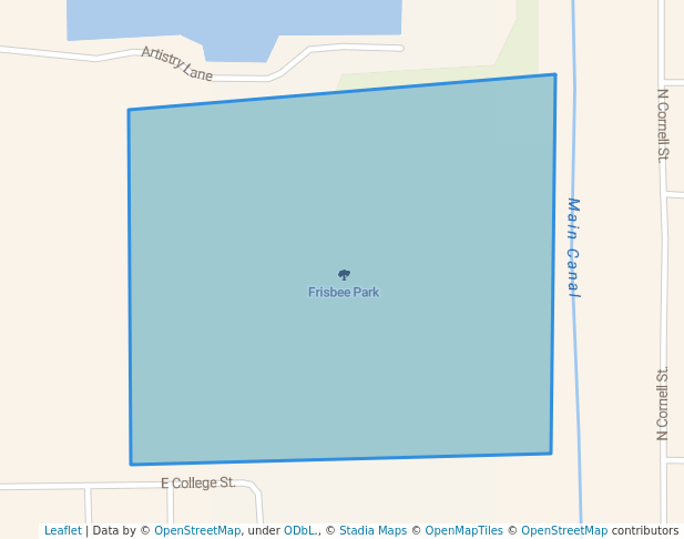 walking in Frisbee Park map in Greenville