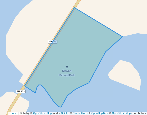 walking in Stewart McLeod Park map in Chipman