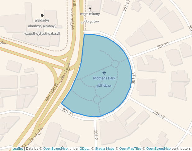 walking in حديقة الأم map in Baghdad