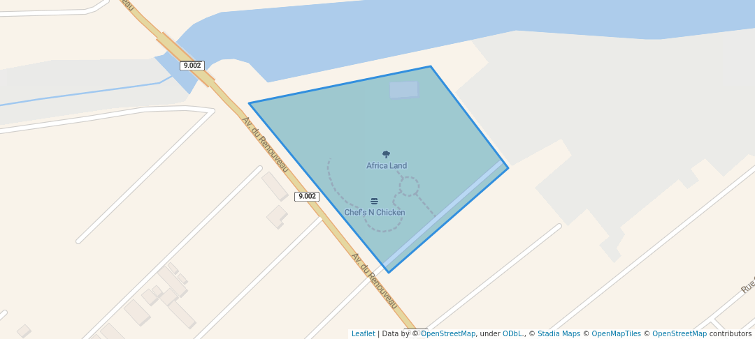 walking in Africa Land map in Cotonou