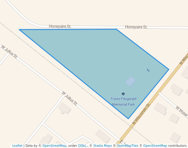 walking in Travis Fitzgerald Memorial Park map in Lyndon Station