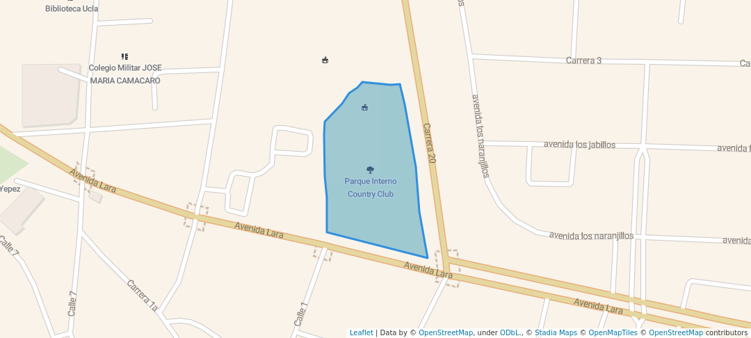 walking in Parque Interno Country Club map in Barquisimeto