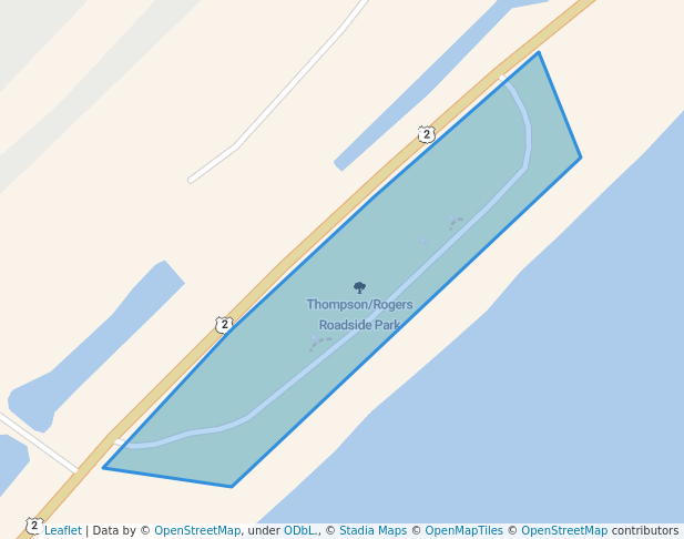 walking in Thompson/Rogers Roadside Park map in Manistique