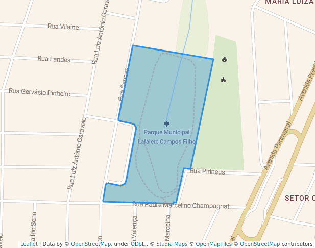 Parque Municipal Lafaiete Campos Filho in Aparecida de Goiânia | Map ...
