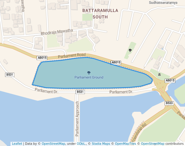 walking in Parliament Ground map in Sri Jayawardenepura Kotte