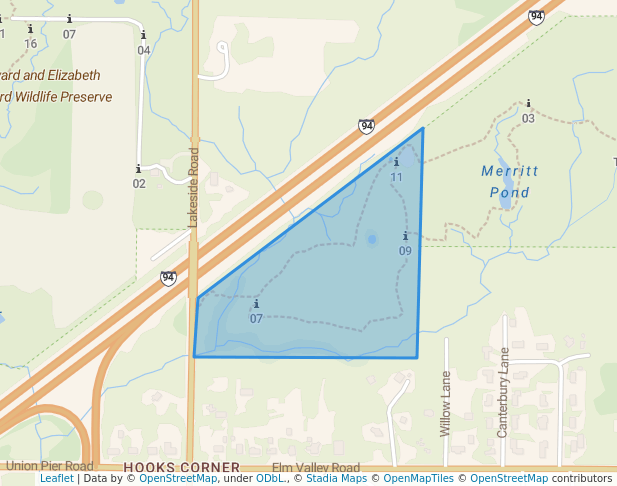 walking in Younger Family Preserve map in Lakeside