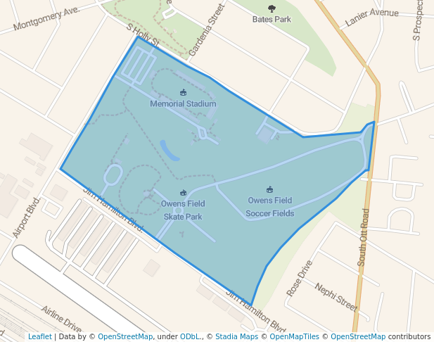 walking in Owens Field Park map in Columbia