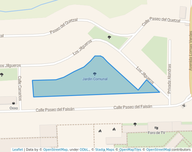 walking in Jardín Comunal map in Naucalpan de Juárez