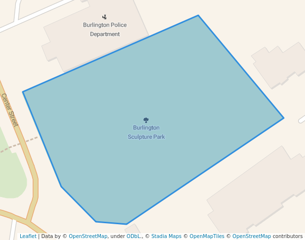 walking in Burlington Sculpture Park map in Burlington