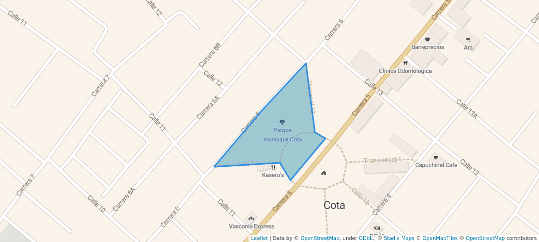 walking in Parque municipal Cota map in Cota