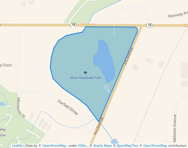 walking in Alton Roadside Park map in Alton