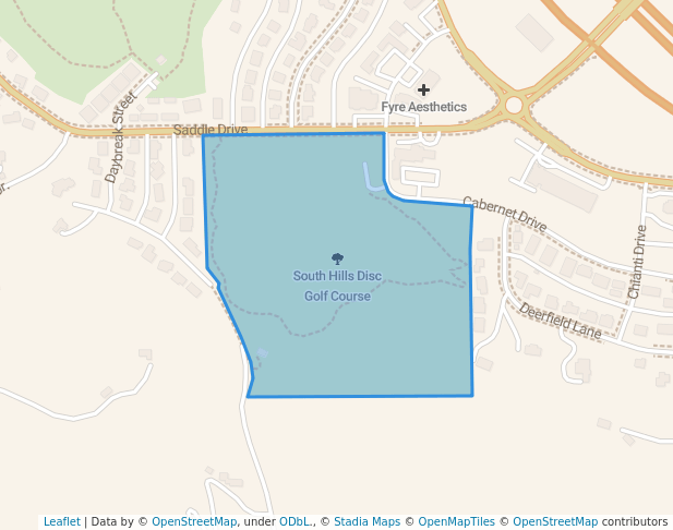 walking in South Hills Disc Golf Course map in Helena
