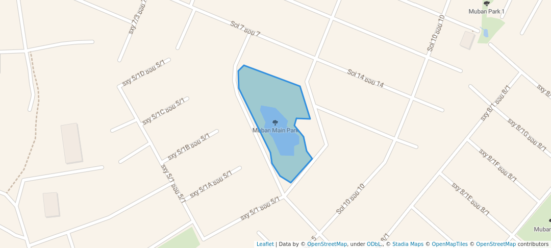 walking in Muban Main Park map in Tambon Hang Dong