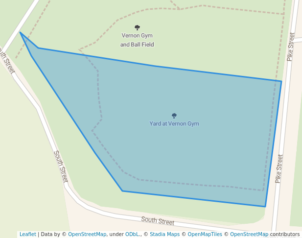 walking in Yard at Vernon Gym map in Vernon