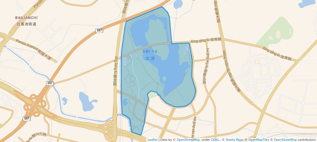 walking in 北湖公园 map in Cheng Du Shi